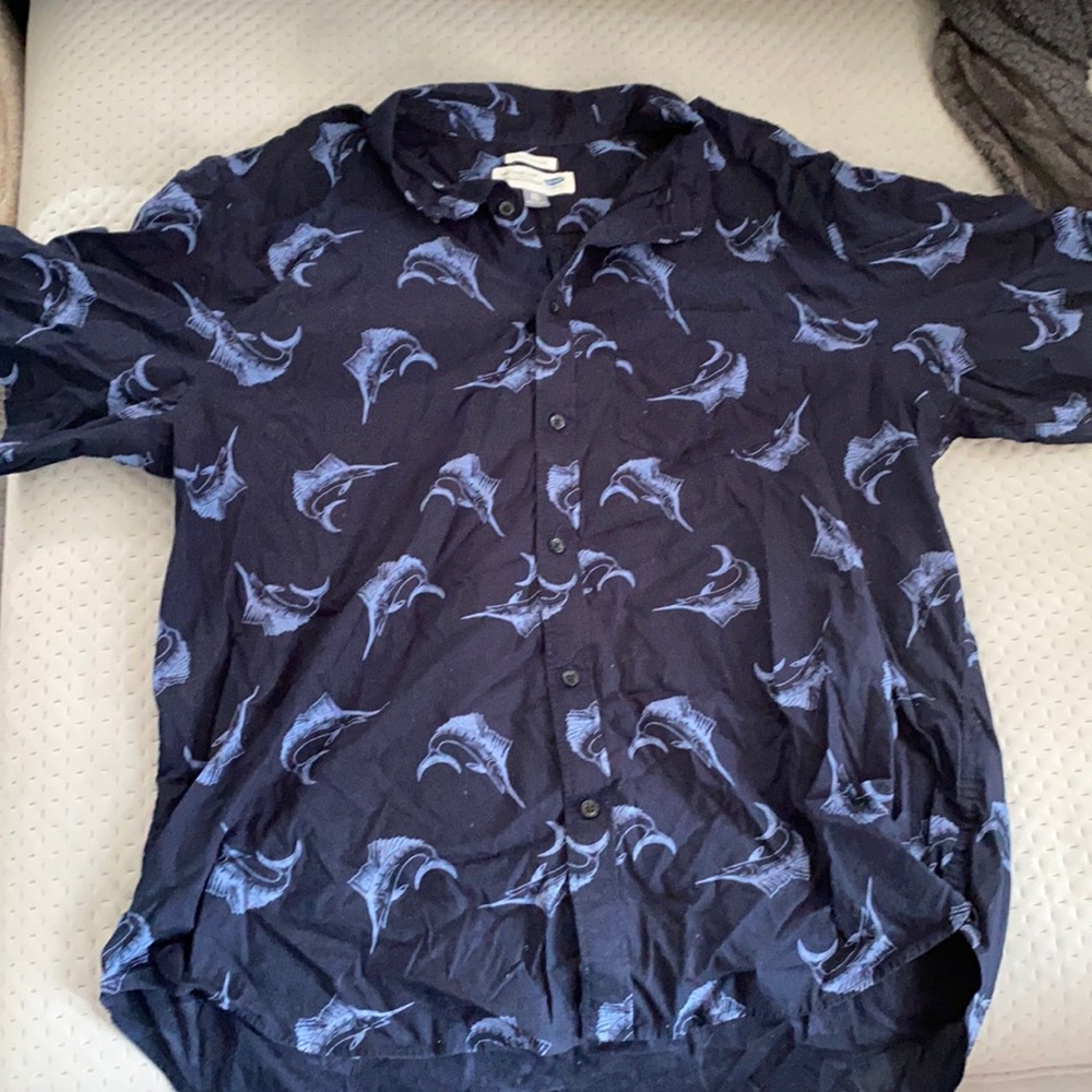 Old Navy blue swordfish button up!